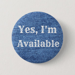 Blue White Denim Theme Wedding 6 Cm Round Badge