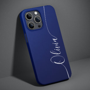 Blue White Elegant Calligraphy Script Name Case-Mate iPhone 14 Case