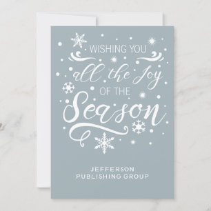 Blue White Elegant Modern Business holiday Card