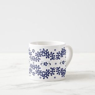 Blue & White Espresso Ceramic Mug