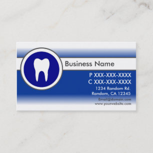 Blue white fade dentist custom business cards
