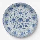 Blue white faux porcelain floral chinoiserie flow