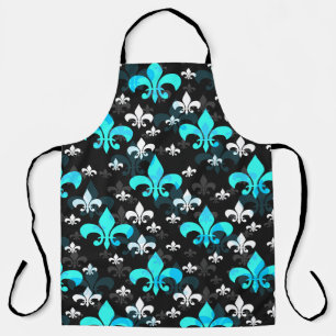 Blue White Fleur De Lis Apron