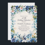 Blue White Floral 60th Scalloped Birthday Invitation<br><div class="desc">Elegant navy and dusty blue with white watercolor floral 60th birthday party scalopped-edge invitation for women. This invitation is designed for a 60th birthday but can be customised for anyone of any age. Contact me for assistance with your customisations or to request additional matching or coordinating Zazzle products for your...</div>