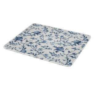Blue White Floral Bridal Shower Cutting Board