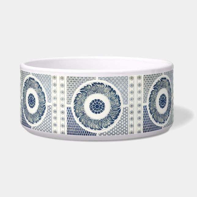 Blue White Floral Chinese Round (Front)