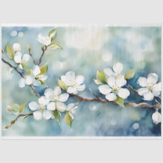 Blue & White Floral Decoupage Tissue Paper