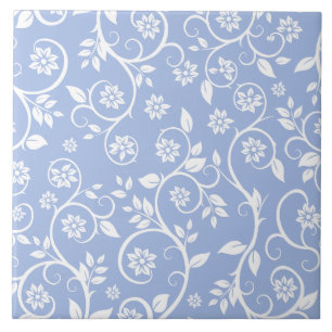 blue &white floral pattern ceramic tile