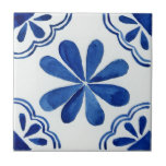 Blue & White Floral Pattern Mediterranean Ceramic Tile<br><div class="desc">Give your home a unique, Mediterranean look with Blue & White Floral Pattern Mediterranean Ceramic Tile! This delightful tile features a beautiful watercolor style pattern in blue and white that will bring sophistication and charm to any room. Perfect for adding interest to dull walls, this tile is ideal for creating...</div>