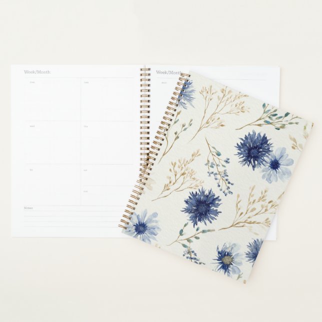 Blue White Floral  Planner (Display)