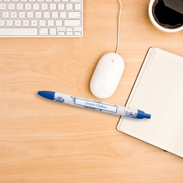 Blue White Floral Style Chinoiserie  Ink Pen (Creator Uploaded)