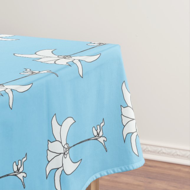 Blue White Floral Tablecloth (In Situ)
