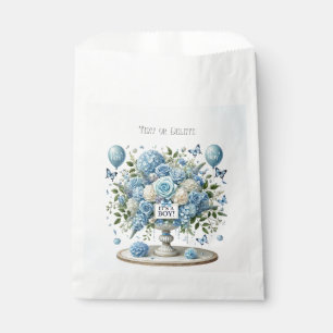 Blue White Floral Vase Favour Bags