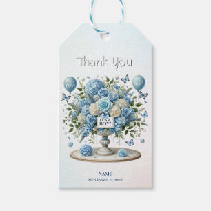 Blue White Floral Vase Gift Tag