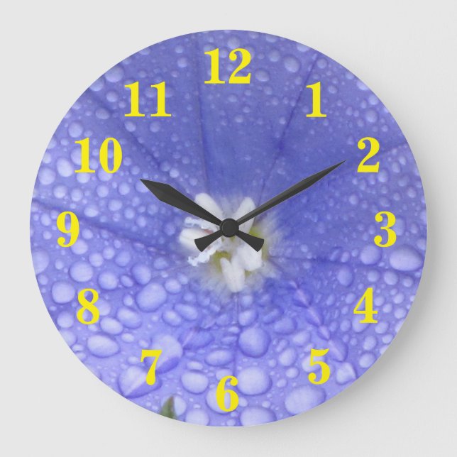 Blue White Flower Large Clock (Front)