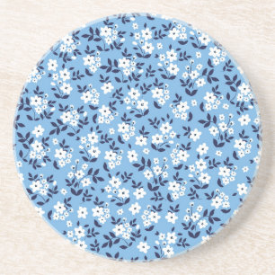 Blue, White Flowers: Vintage Coaster