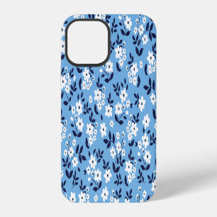 Blue, White Flowers: Vintage iPhone 12 Case