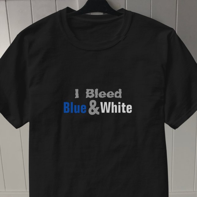 Blue & White Football Fan T-Shirt (Creator Uploaded)