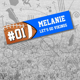 Blue White Football Team Bumper Sticker