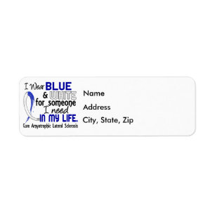 Blue White For Someone I Need ALS Return Address Label