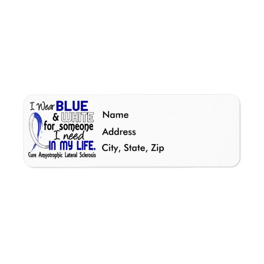 Blue White For Someone I Need ALS Return Address Label