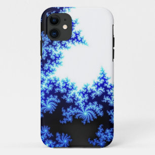 Blue & white fractal iPhone 11 case