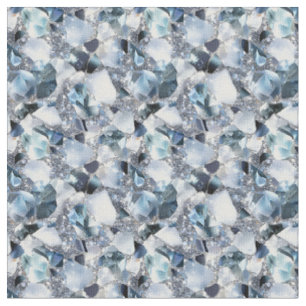 Blue & White Gemstones Fabric