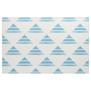 Blue White Geo Triangle Pattern Fabric