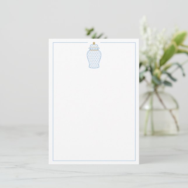 Blue & White Ginger Jar Card (Standing Front)