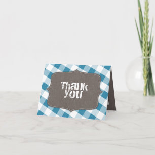 Blue & White Gingham Canvas Thank You Cards
