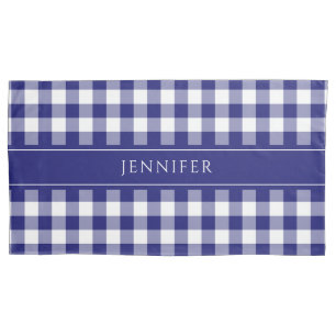 Blue & White Gingham  Farmhouse Pattern Name Pillo Pillowcase