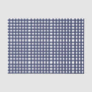 Blue White Gingham Pattern Tissue Paper