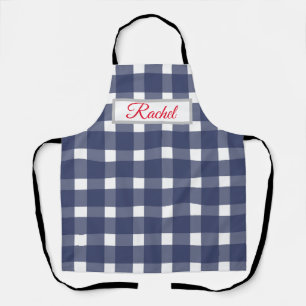 Blue White Gingham Personalised Apron