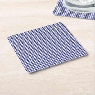 Blue-White Gingham-PULP PAPER DRINK COASTERS