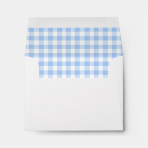  Blue & White Gingham Return Address  Envelope