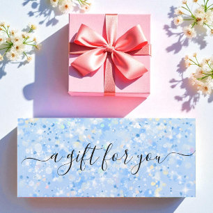 Blue White Glitter Business Gift Certificate
