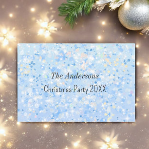 Blue White Glitter Holiday Birthday Party  Tissue Paper