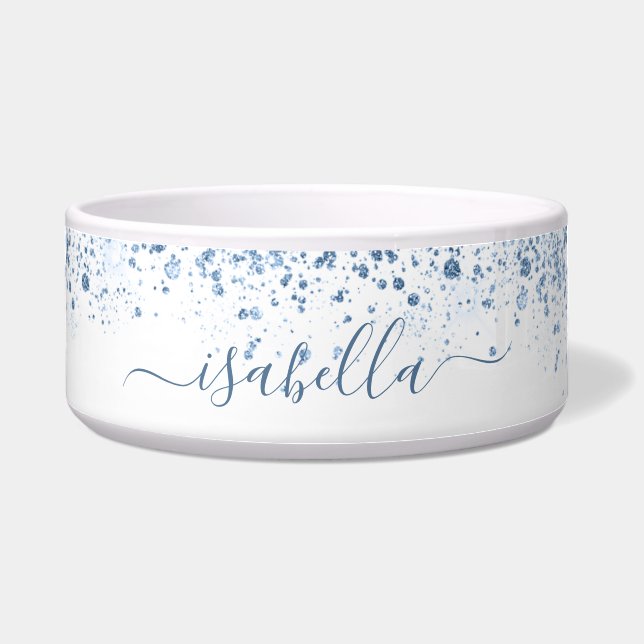 Blue white glitter name script (Front)