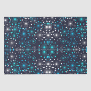 Blue & White Glitter Snowflakes Tissue Paper