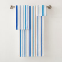 Blue white gold beach bathroom coastal