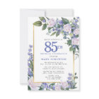 Blue White Gold Floral 85th Birthday