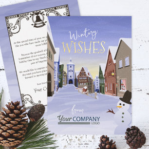 Blue, White, Gold German Bavaria Company Foil Holiday Card