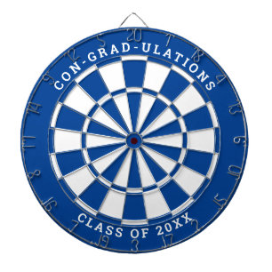 Blue & White Graduation   Custom Text Dartboard