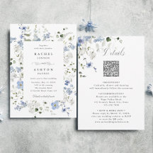 Blue White Green Floral All in One Wedding