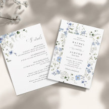 Blue White Green Floral All in One Wedding