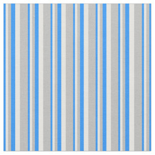 Blue, White & Grey Pattern Fabric