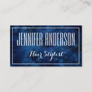 Blue White Hairdresser Salon Appointment Card