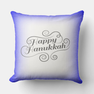 Blue White Hanukkah Spirit Cushion