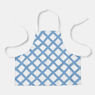 Blue White Harlequin Diamond Stripe Pattern Apron