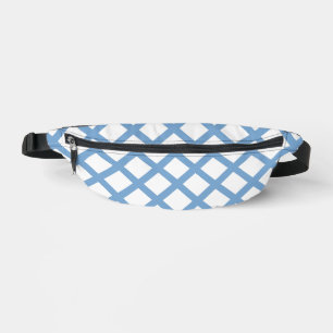 Blue White Harlequin Diamond Stripe Pattern Bum Bags